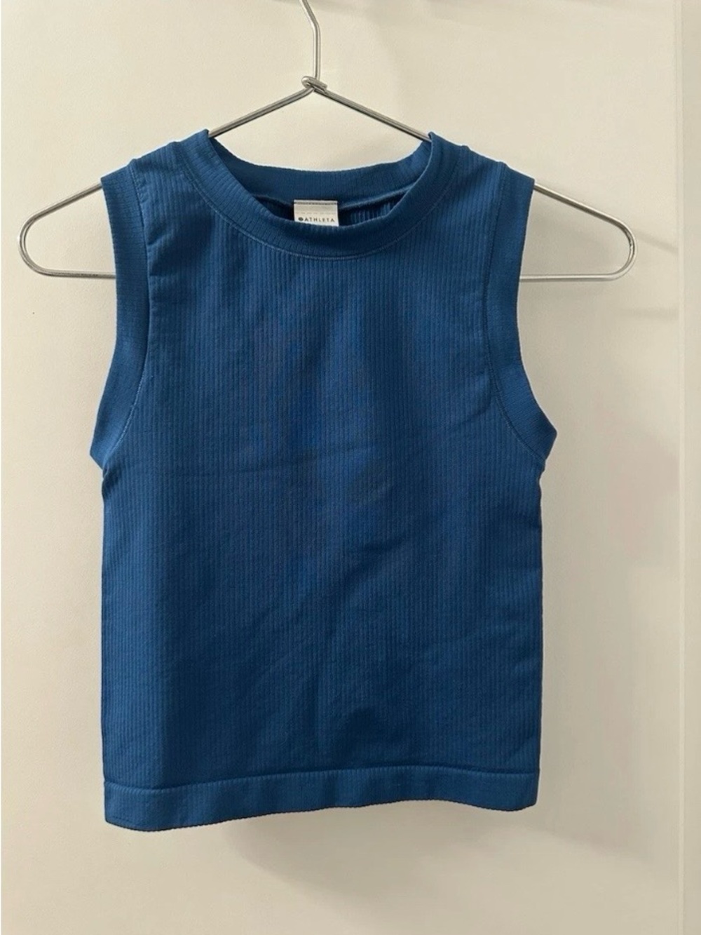 Athleta‎ Ribbed Sleeveless Crop Top | Blue | XS